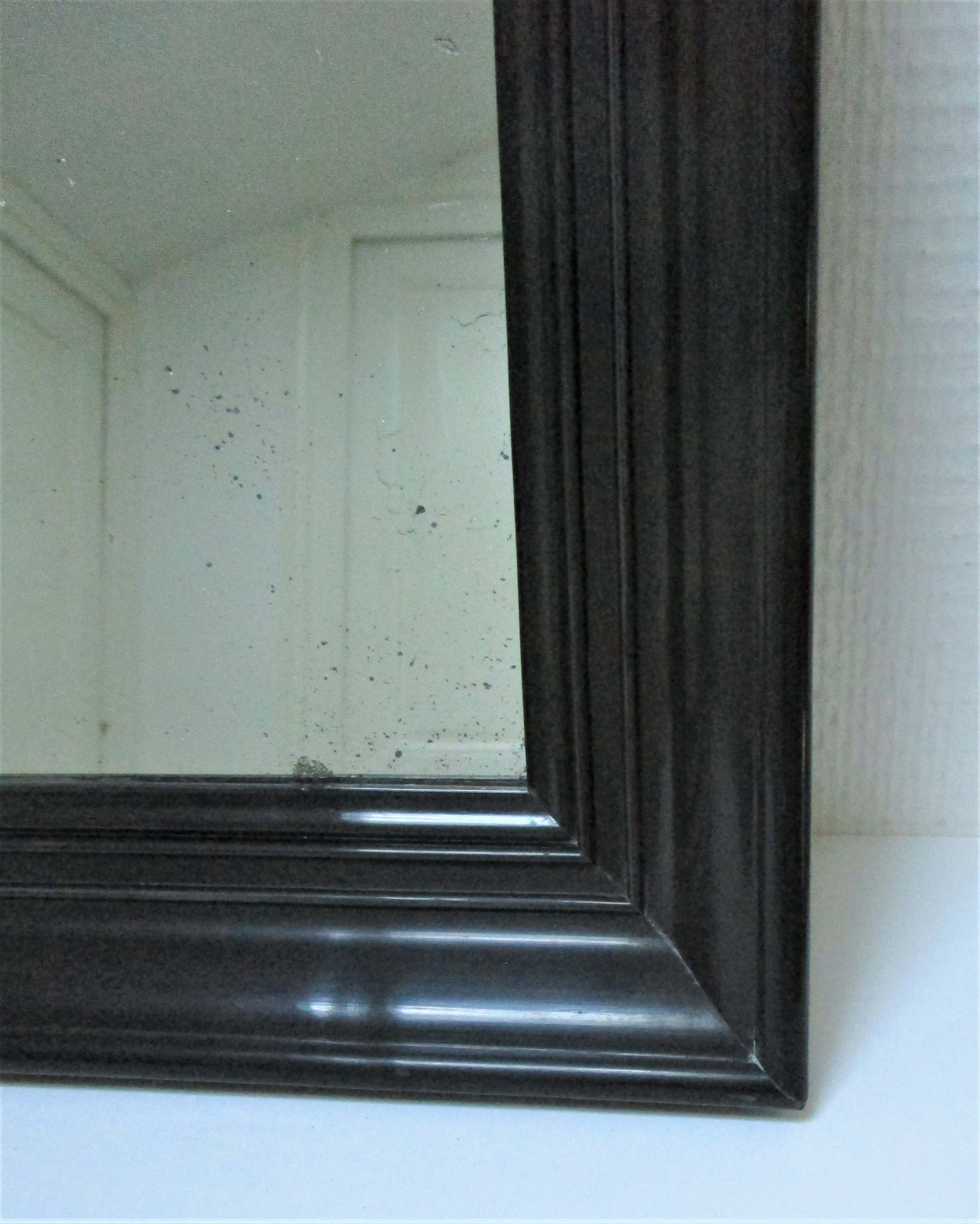 Blackened wood mirror napoleon iii xixth 37.5 cm x 46.8 cm
