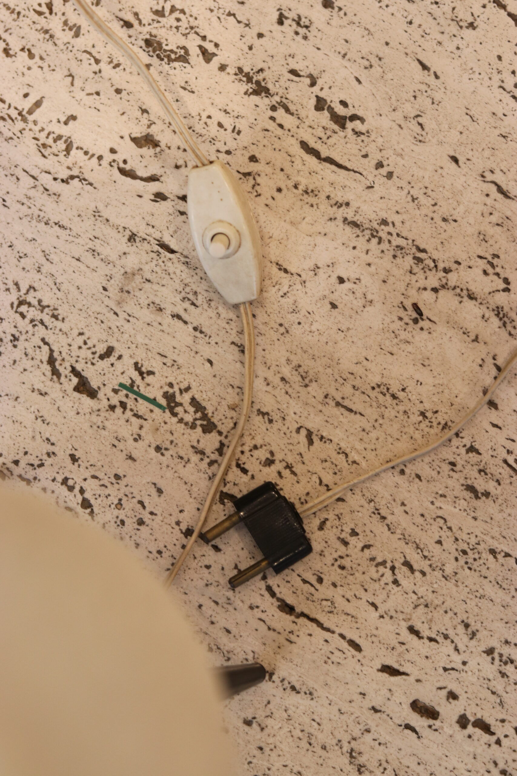 Mid-century textured plastic lamp, 1950s–60s.