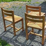 Set of 3 chairs from Regain in solid elm.