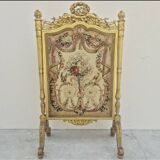 Écran de cheminée pare feux d'époque Louis XVI 18éme en bois dorée