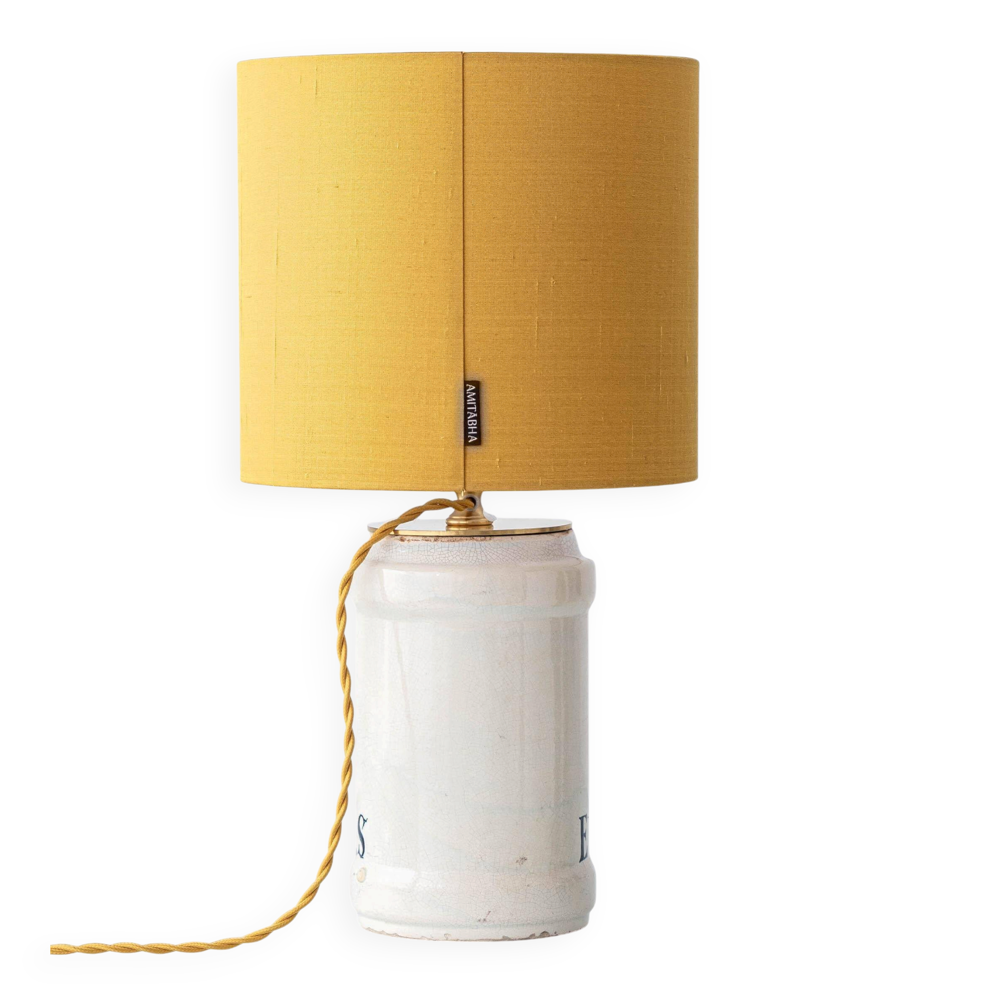 Italian Apothecary Ceramic Table Lamp Pharmacy Albarello, circa 1870-1885