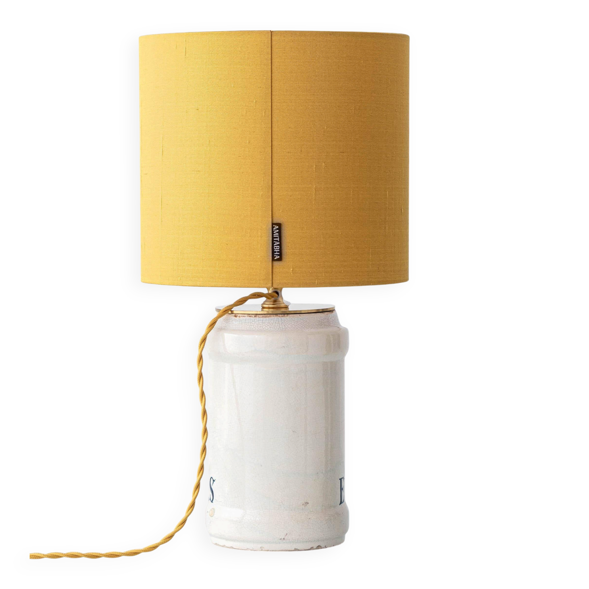 Italian Apothecary Ceramic Table Lamp Pharmacy Albarello, circa 1870-1885