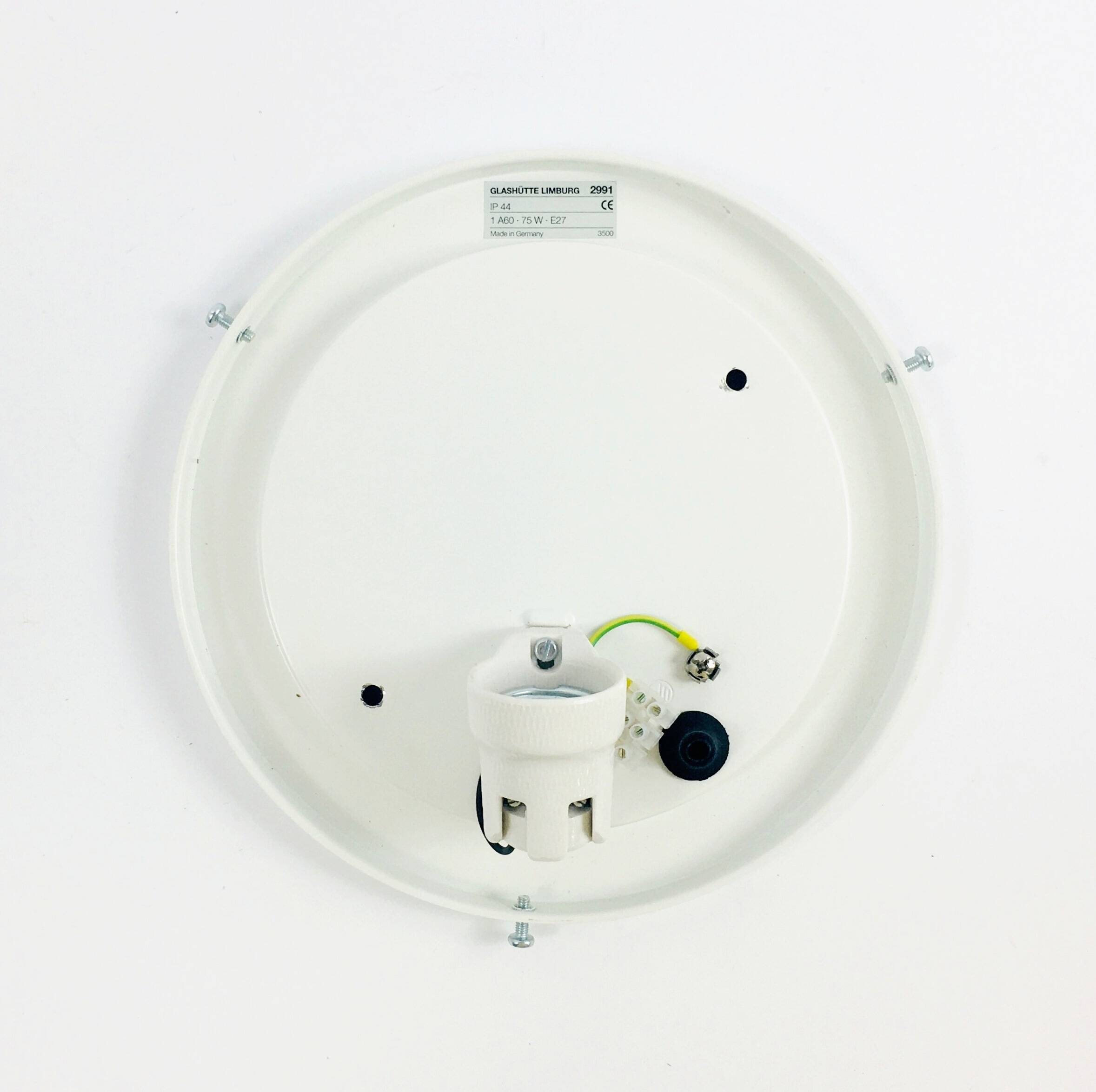 Large Minimalist Opaline Glass Shell Shaped Wall Light From Limburg, Germany, 1970s