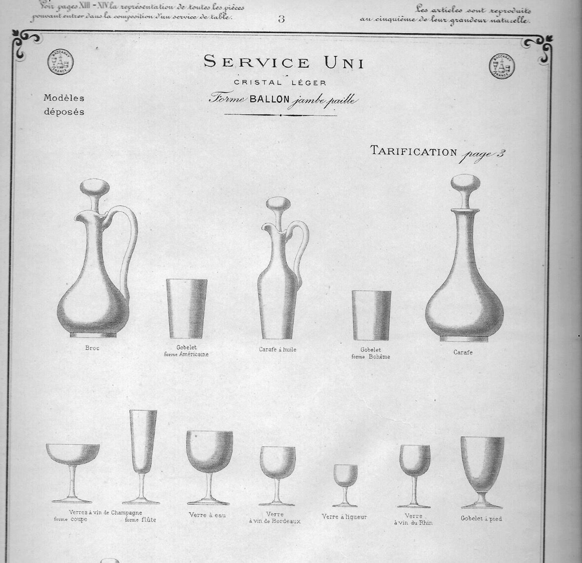 2verres à vin et eau Baccarat m. Ballon