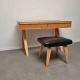 Set of Dutch modern dressing table and stool in birch plywood by Cees Braakman for Pastoe, 1951