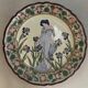 Large ceramic dish with Alfons Mucha decor