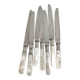 Antique table knives in mother-of-pearl and silver-plated metal