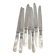 Antique table knives in mother-of-pearl and silver-plated metal