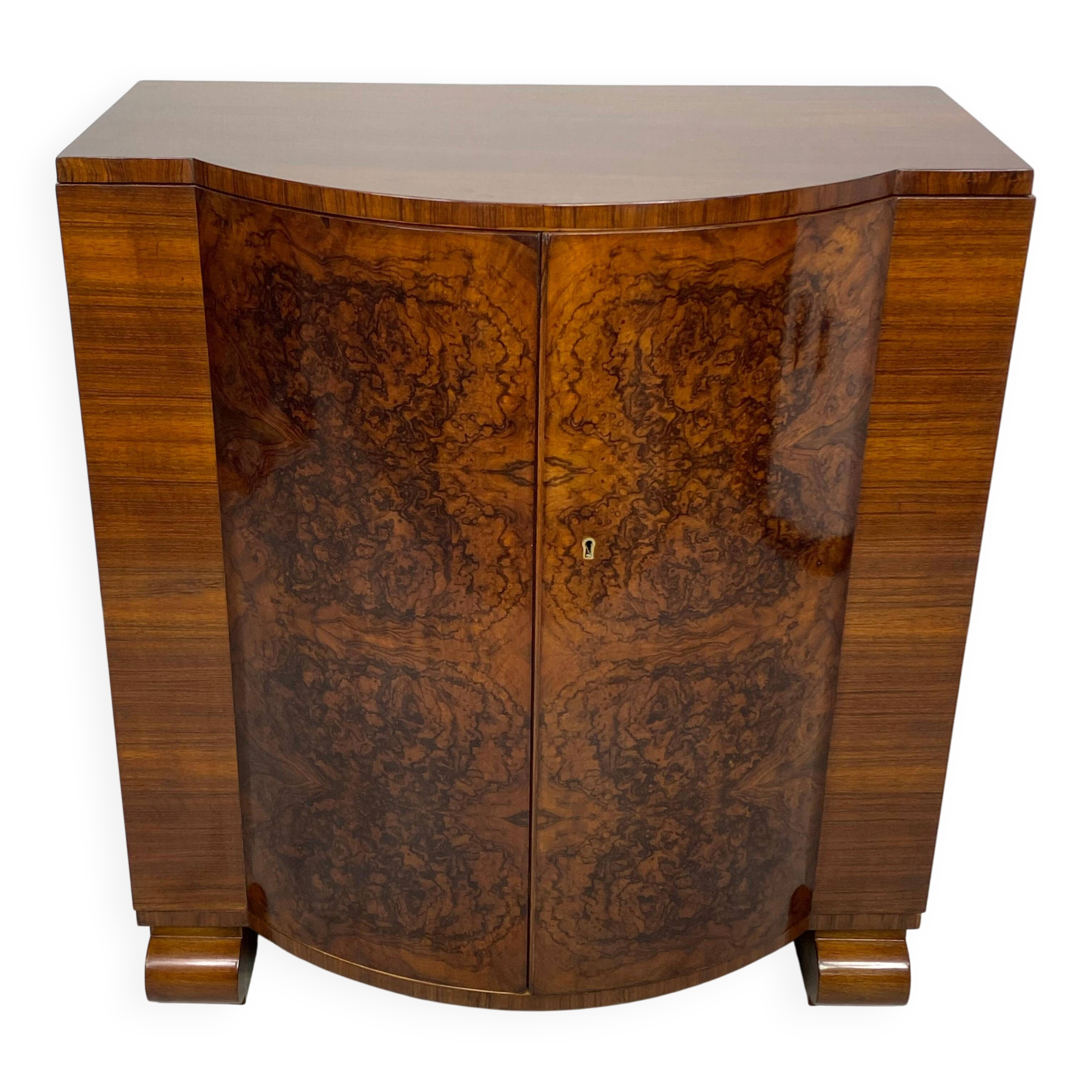 Art Deco walnut bar cabinet very rare by Thonet