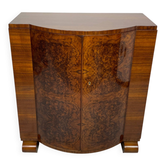 Armoire bar art déco en noyer très rare par Thonet