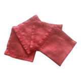 Lot de 4 serviettes à apéro anciennes - 28x28 cm - Métis