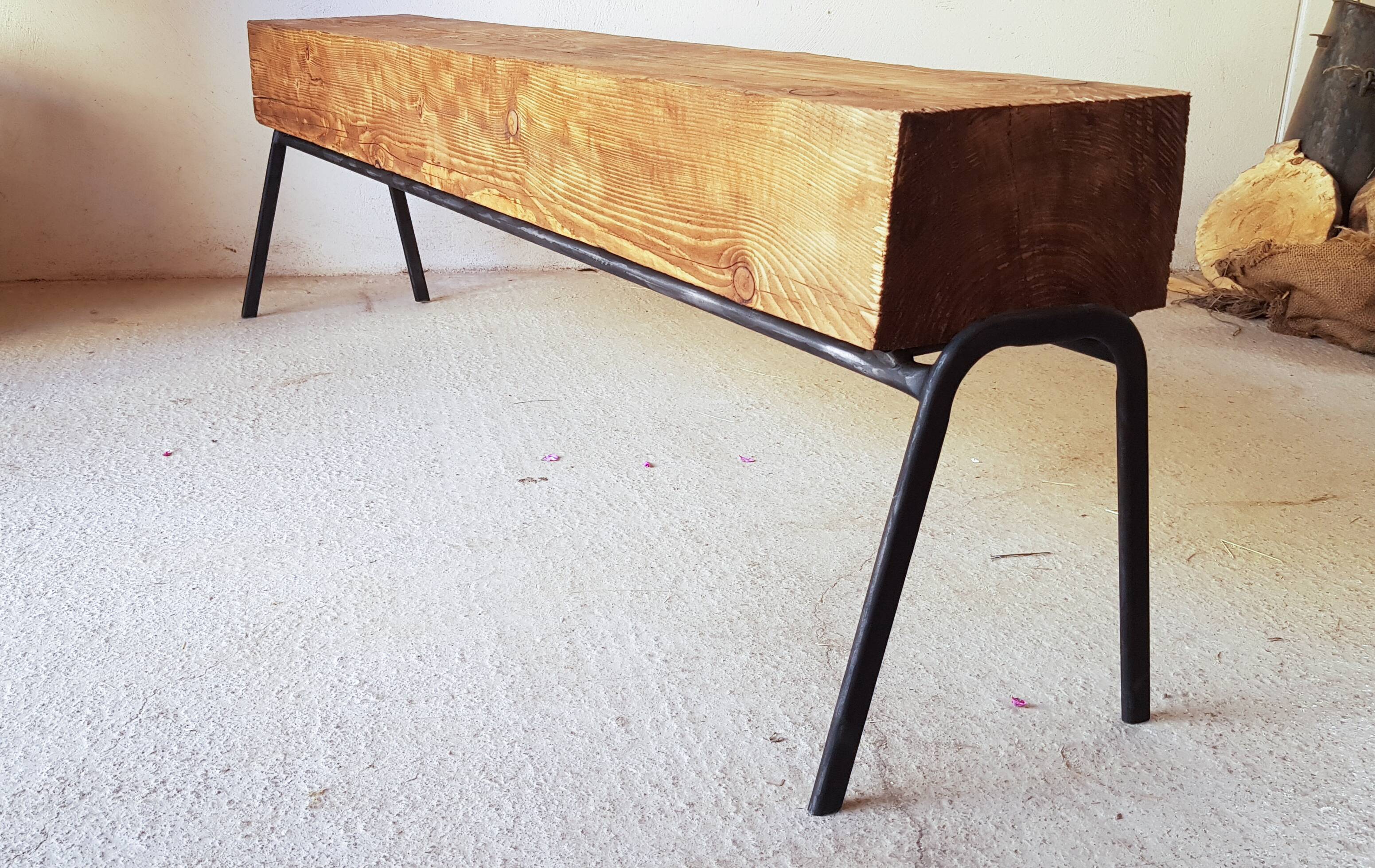 Console iron and solid wood