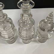 Set of 3 Art Deco crystal bottles
