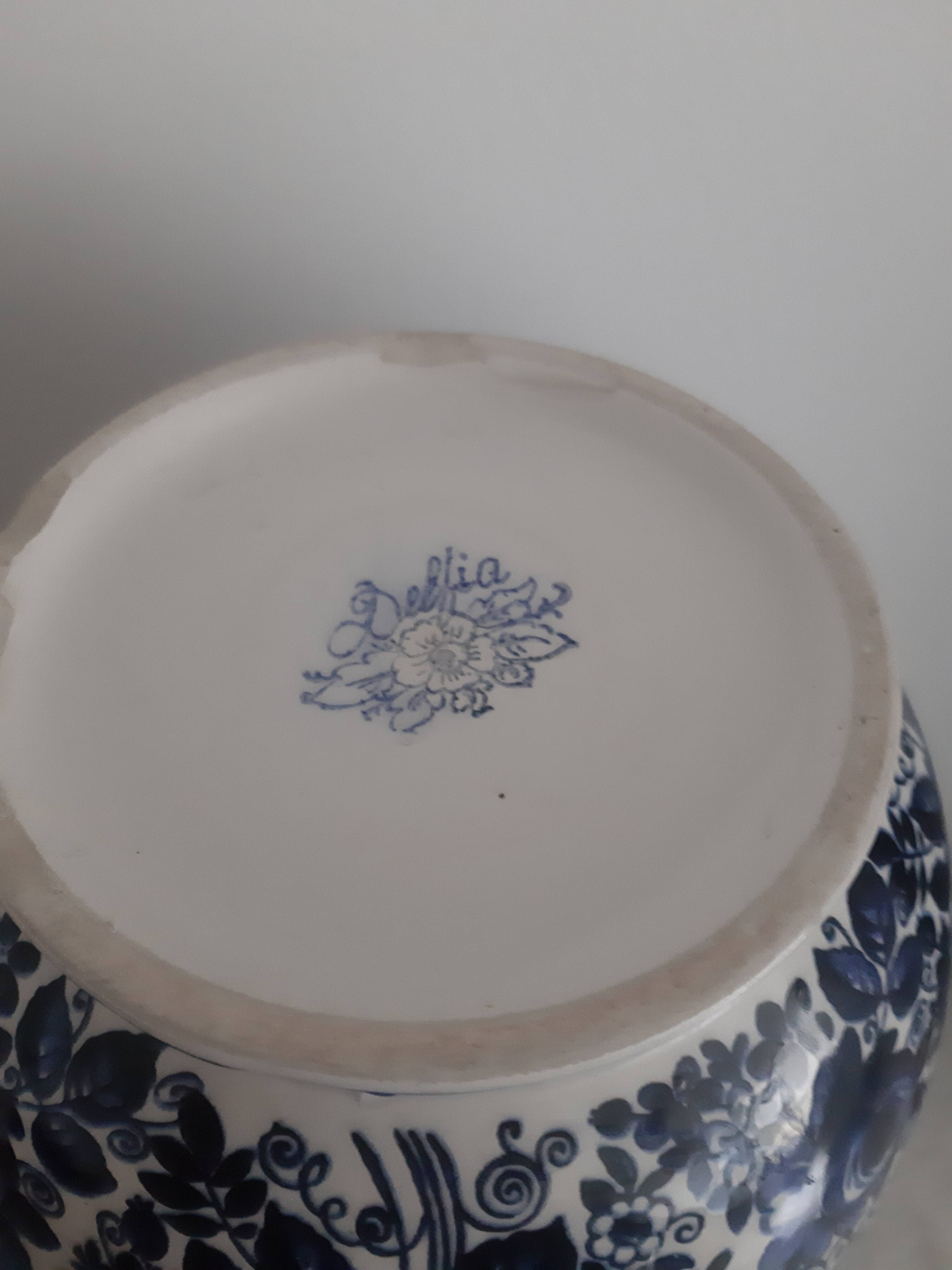 Blue and white Delft earthenware vase