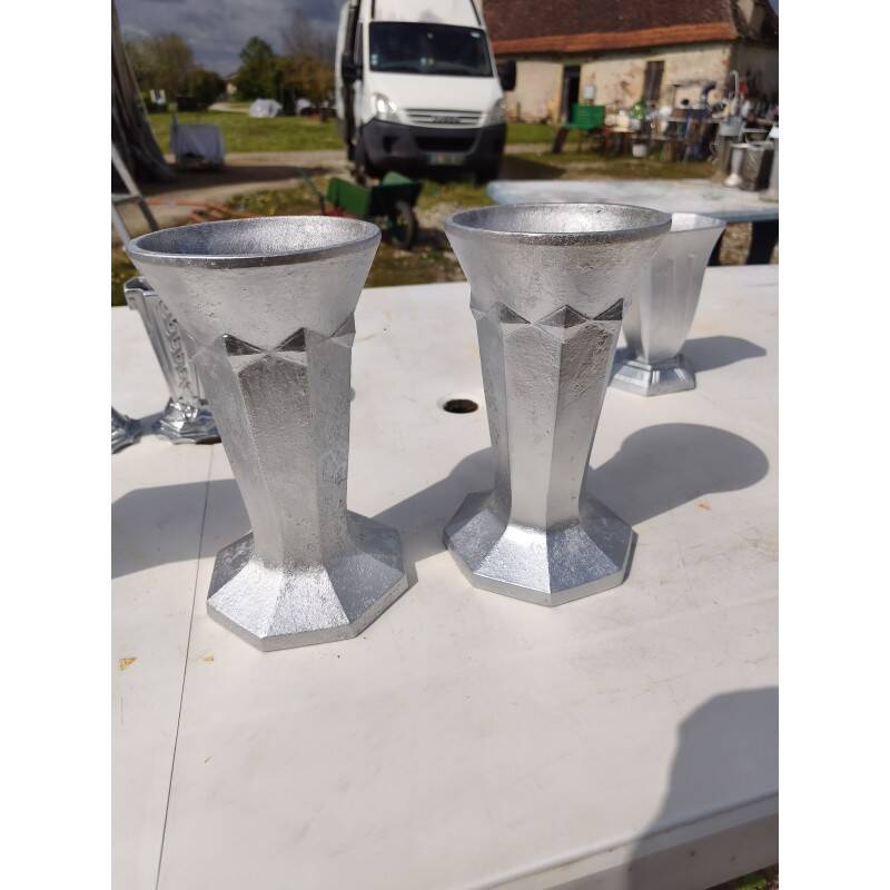 Set of aluminium vases from the 1930s.
