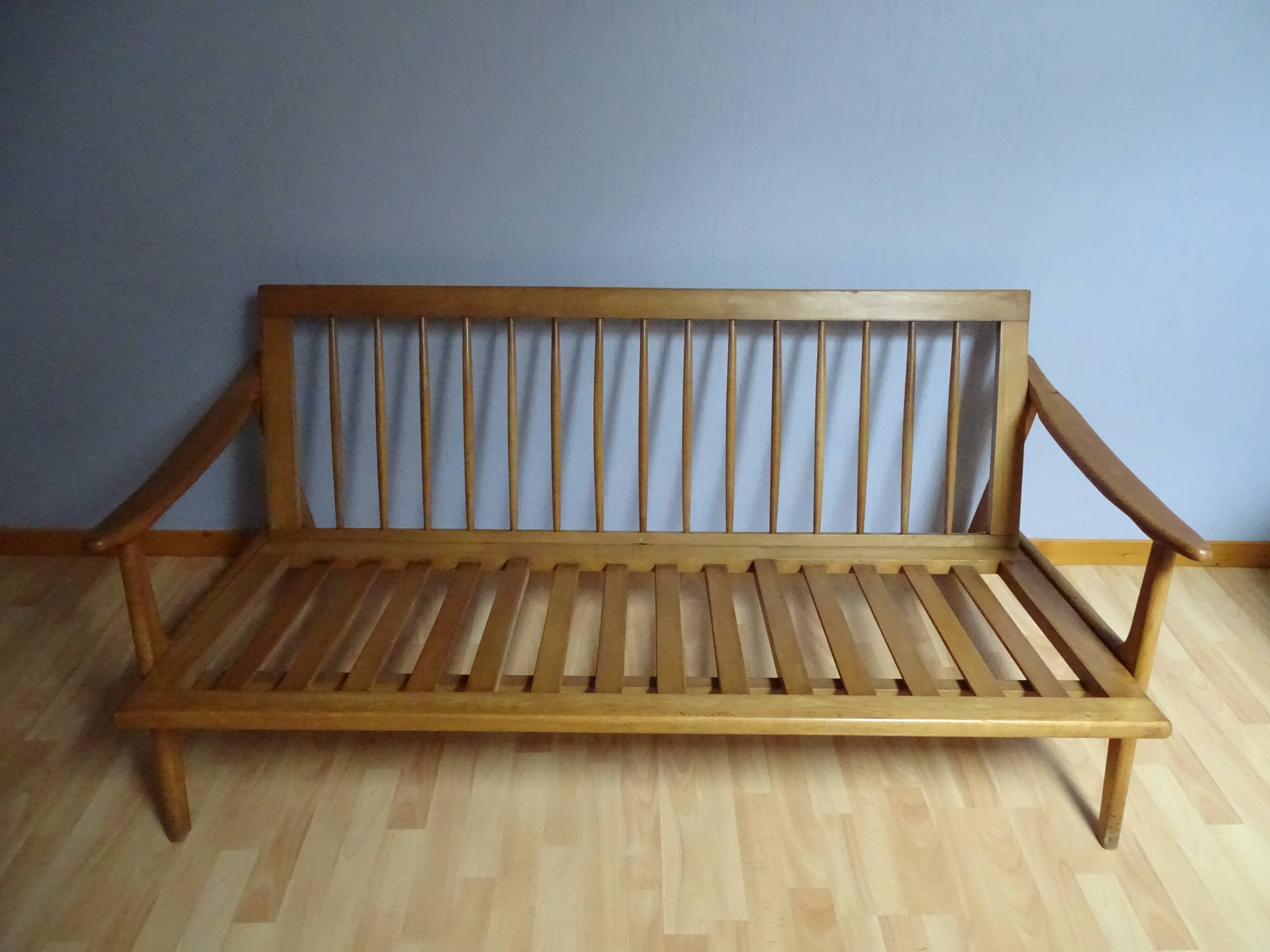 Scandinavian lounge bench and two armchairs