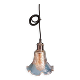 Suspension lampshade corole smoked glass lace