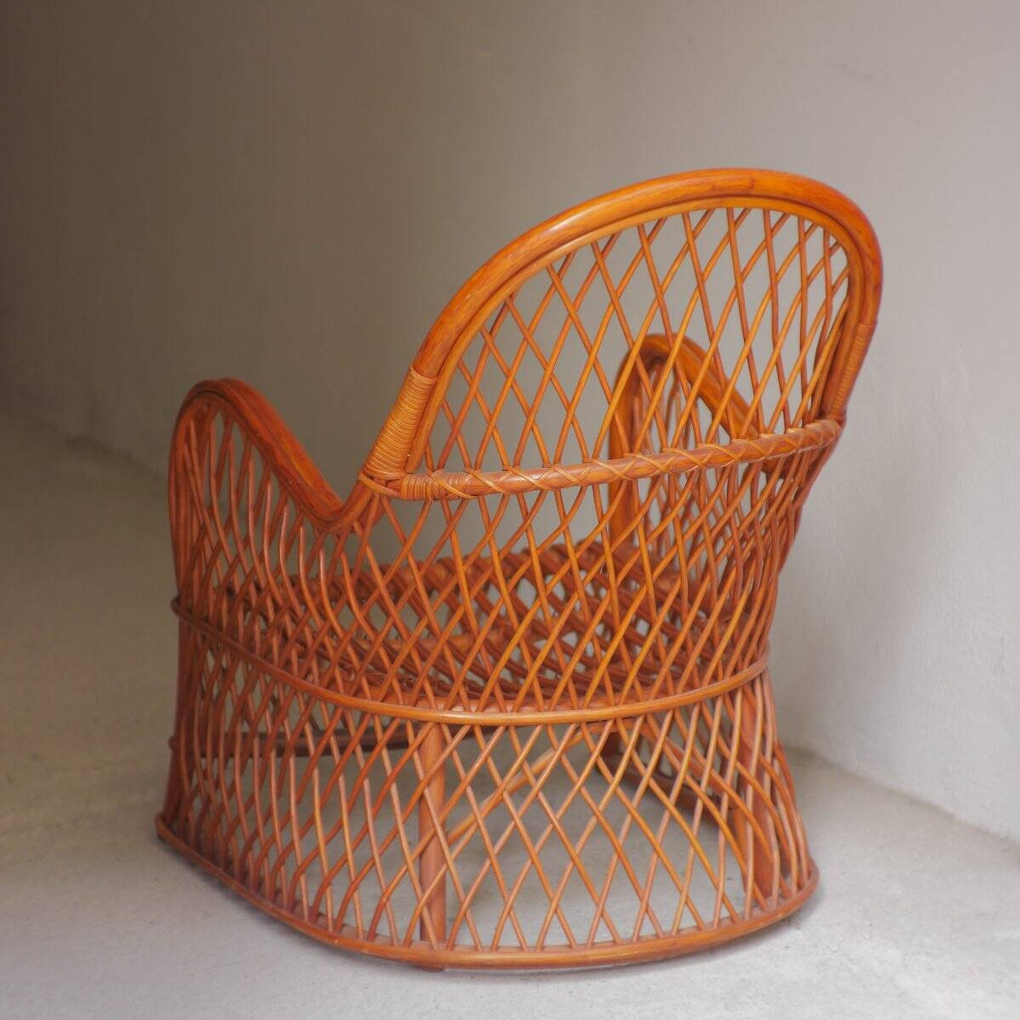 Wicker armchairs by Gervasoni, Italy, 1970s, set of 2