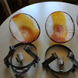 3 appliques en verre soufflé
