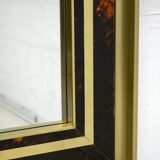 Sandro Petti Midcentury Italian Brass and Celluloid Mirror by "Metal Art",