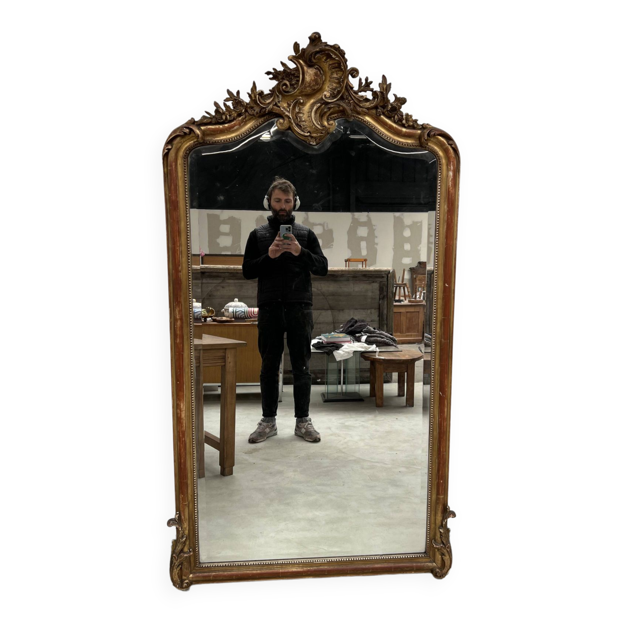 Large 19th century louis xv style mirror