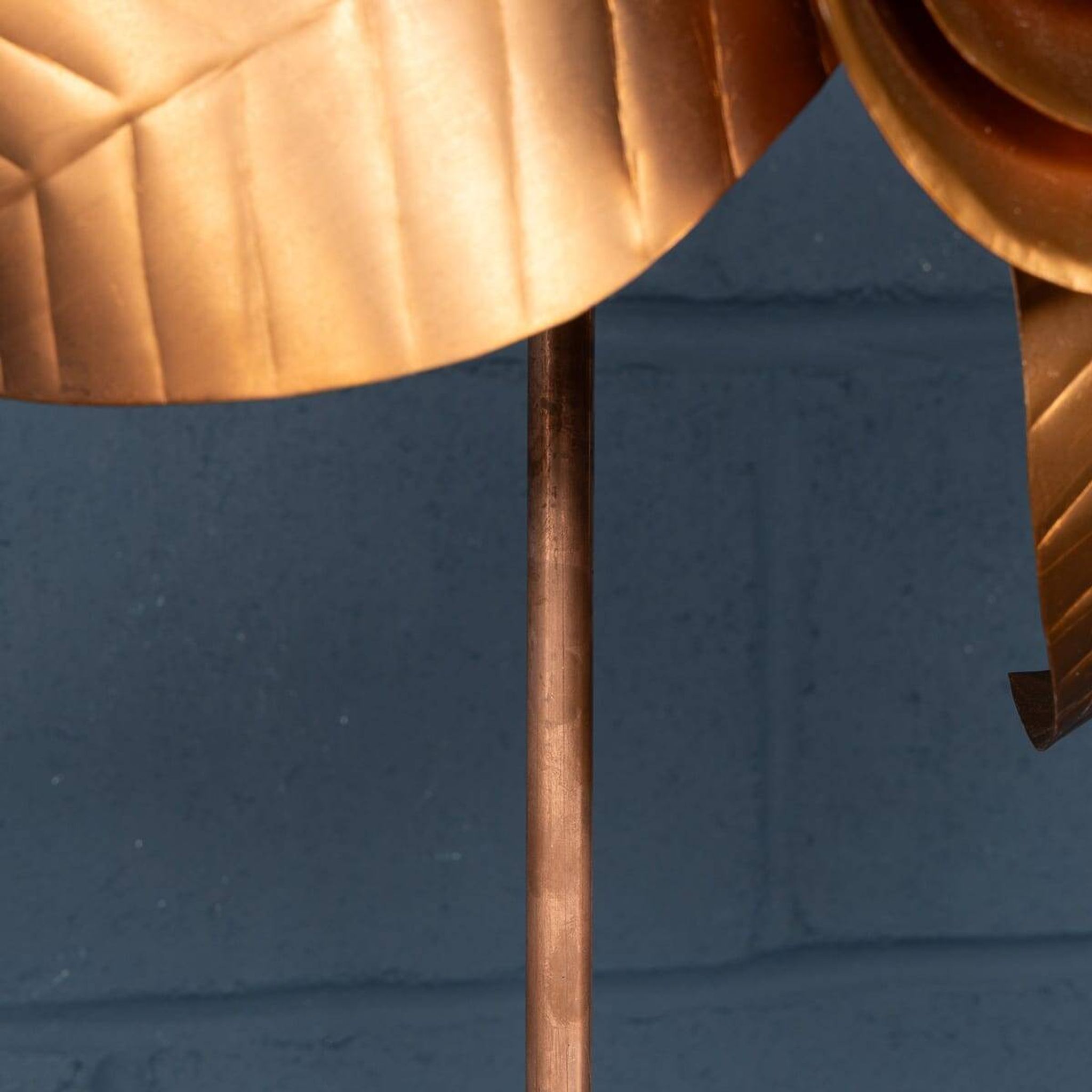 Vintage 20thc italian brass floral floor lamp c.1970