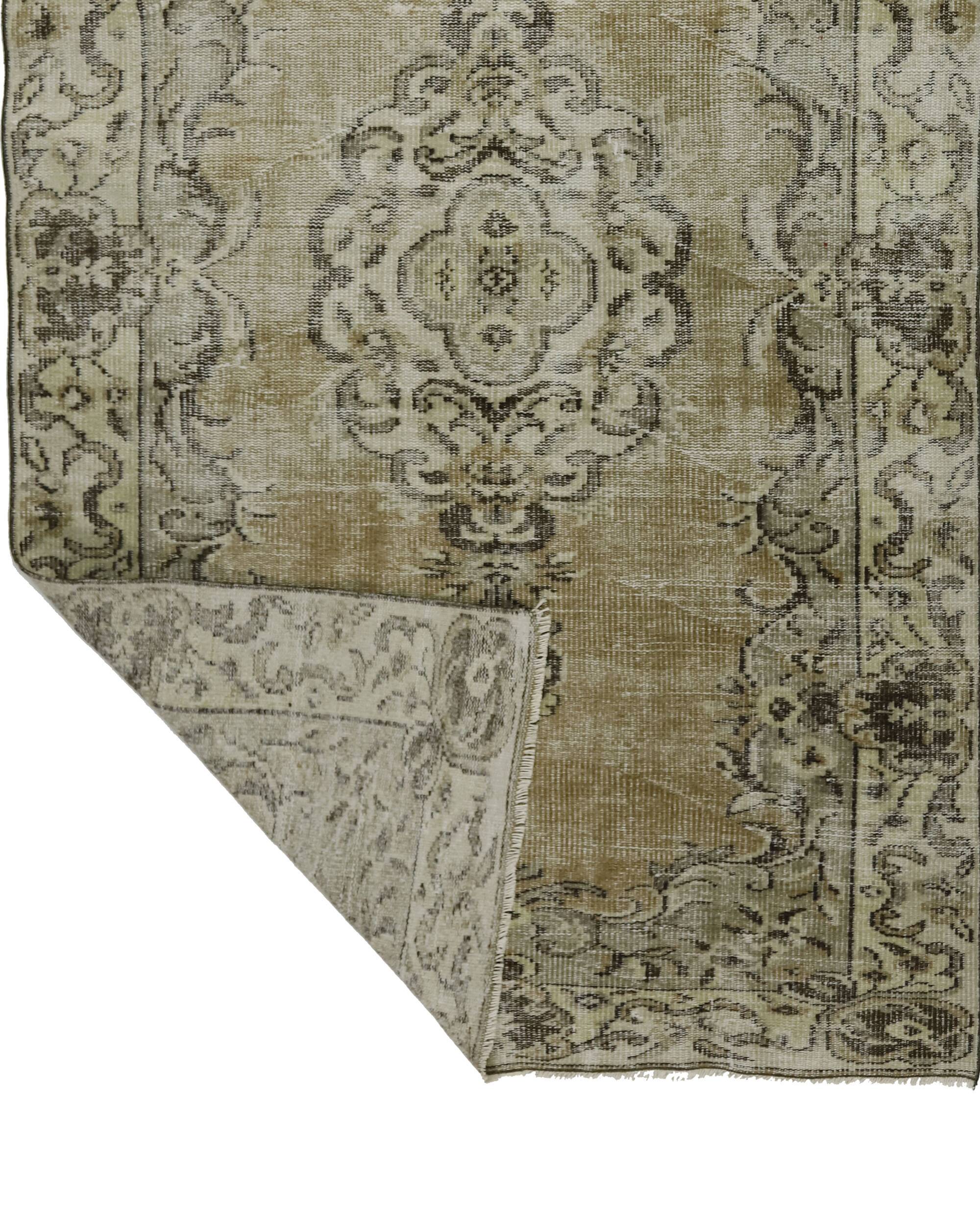 Turkish Anatolian Handmade Vintage Rug 255 cm x 145 cm