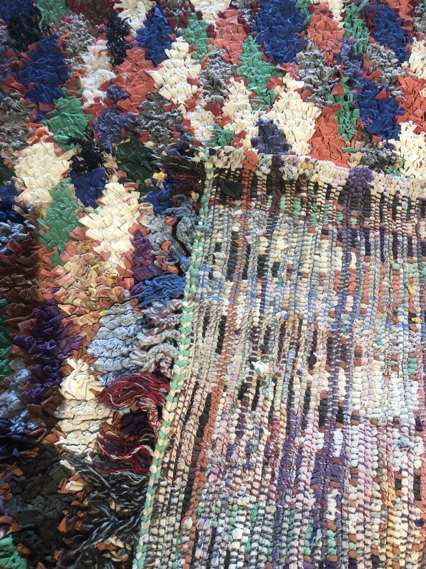 Berber rug Boucherouite, unique handcrafted piece