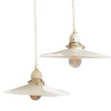 Pair of opaline bistro 1920 porcelain sockets