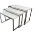 Set of 3 vintage nesting tables / chrome/marble side tables.