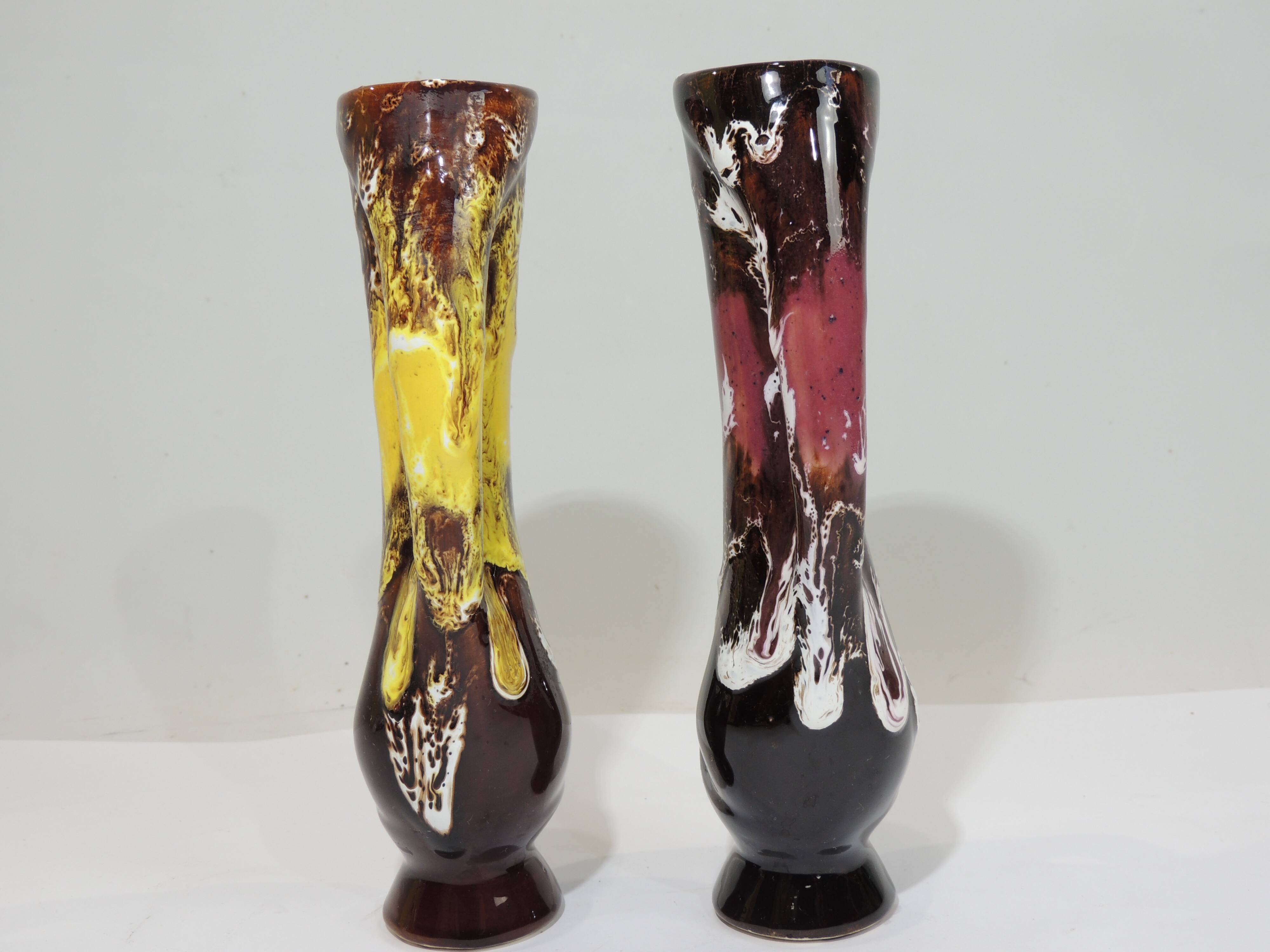 Pair Soliflores Vallauris/vintage/vase