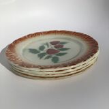 4 Digoin red-edge fruit dessert plates