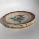 4 dessert plates Digoin fruit with a red rim