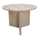 Table basse ou d'appoint ronde italienne en travertin, années 1980