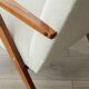 Fauteuil vintage blanc cassé bouclé zig Zag 1970