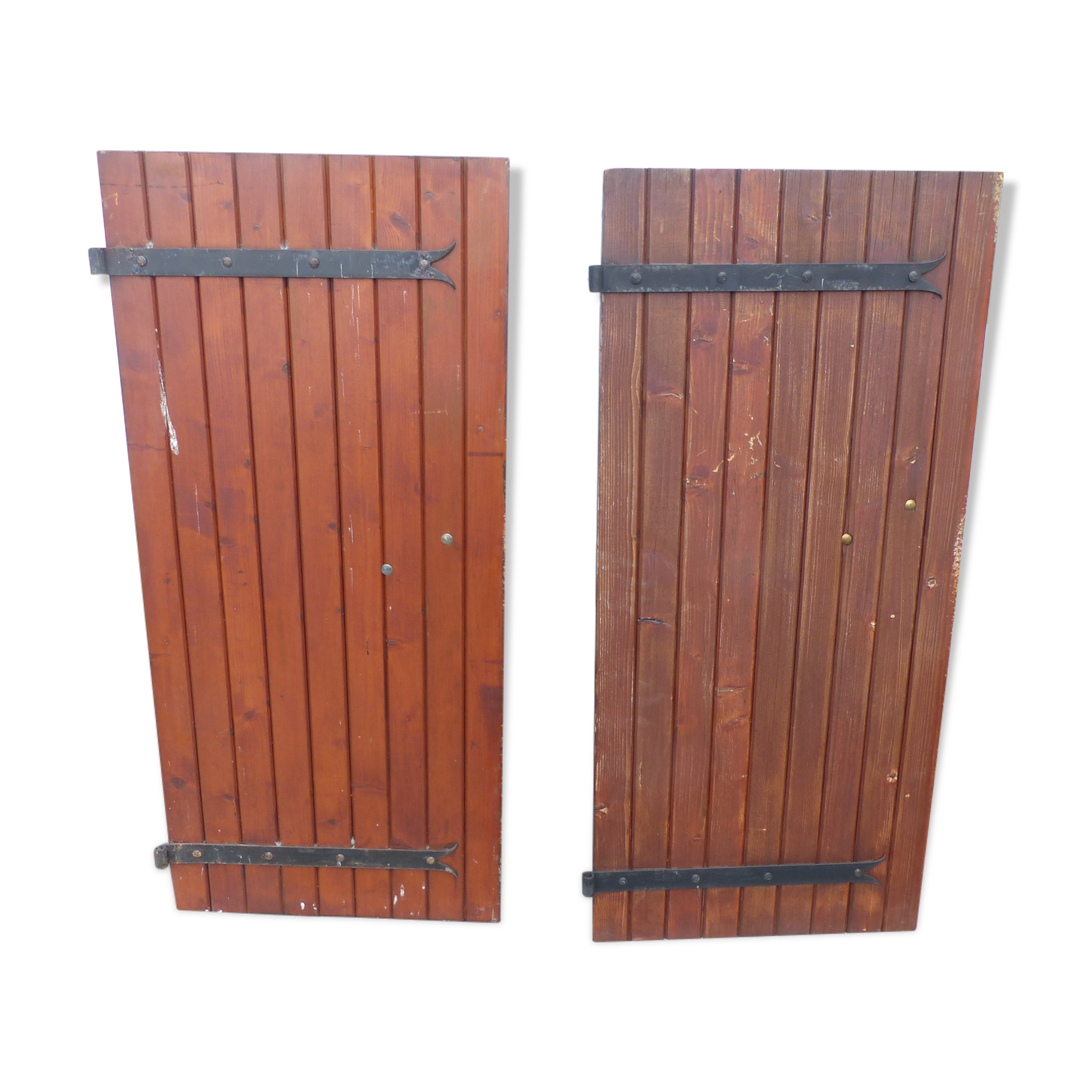 Lot of 2 flaps of full wooden shutters
