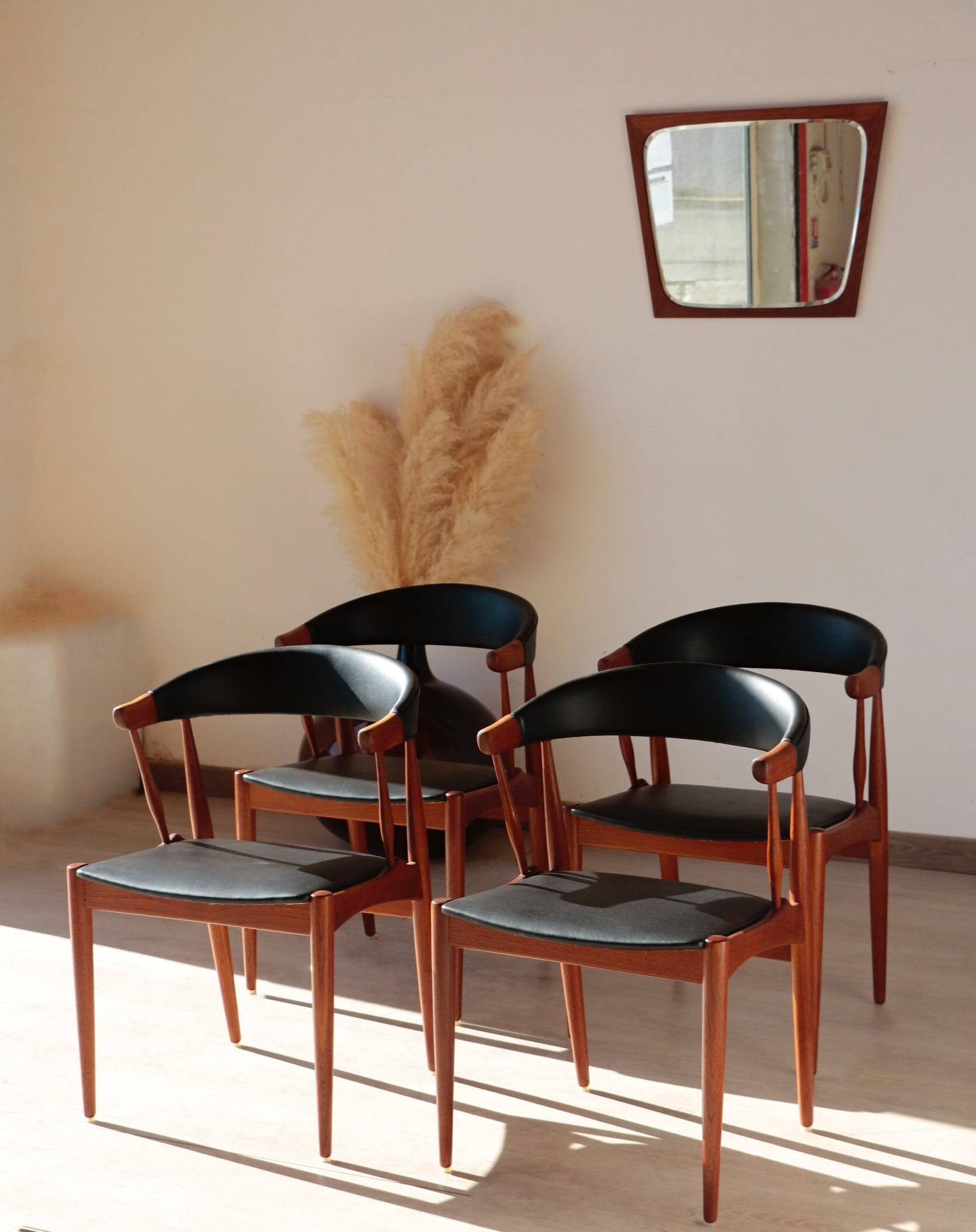 Set of 4 Johannes Andersen Scandinavian teak armchairs, 1960s