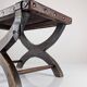 Colonial Curule Stool in Leather and Wrought Iron, Mexico, 1940s