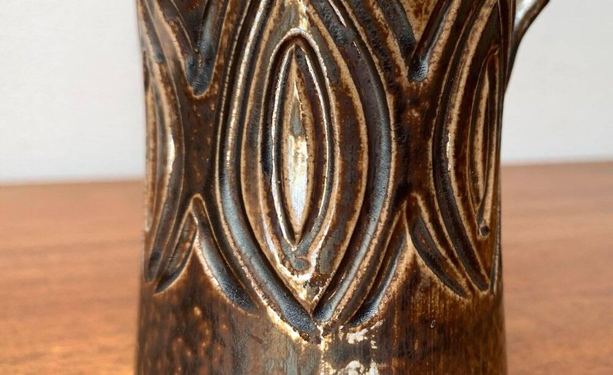 Carafe vase from Lovemose Danish Pottery Studio, mid-century Denmark, 1960s.