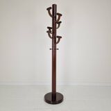 Italian Teak Wooden Coat Rack, 1980s