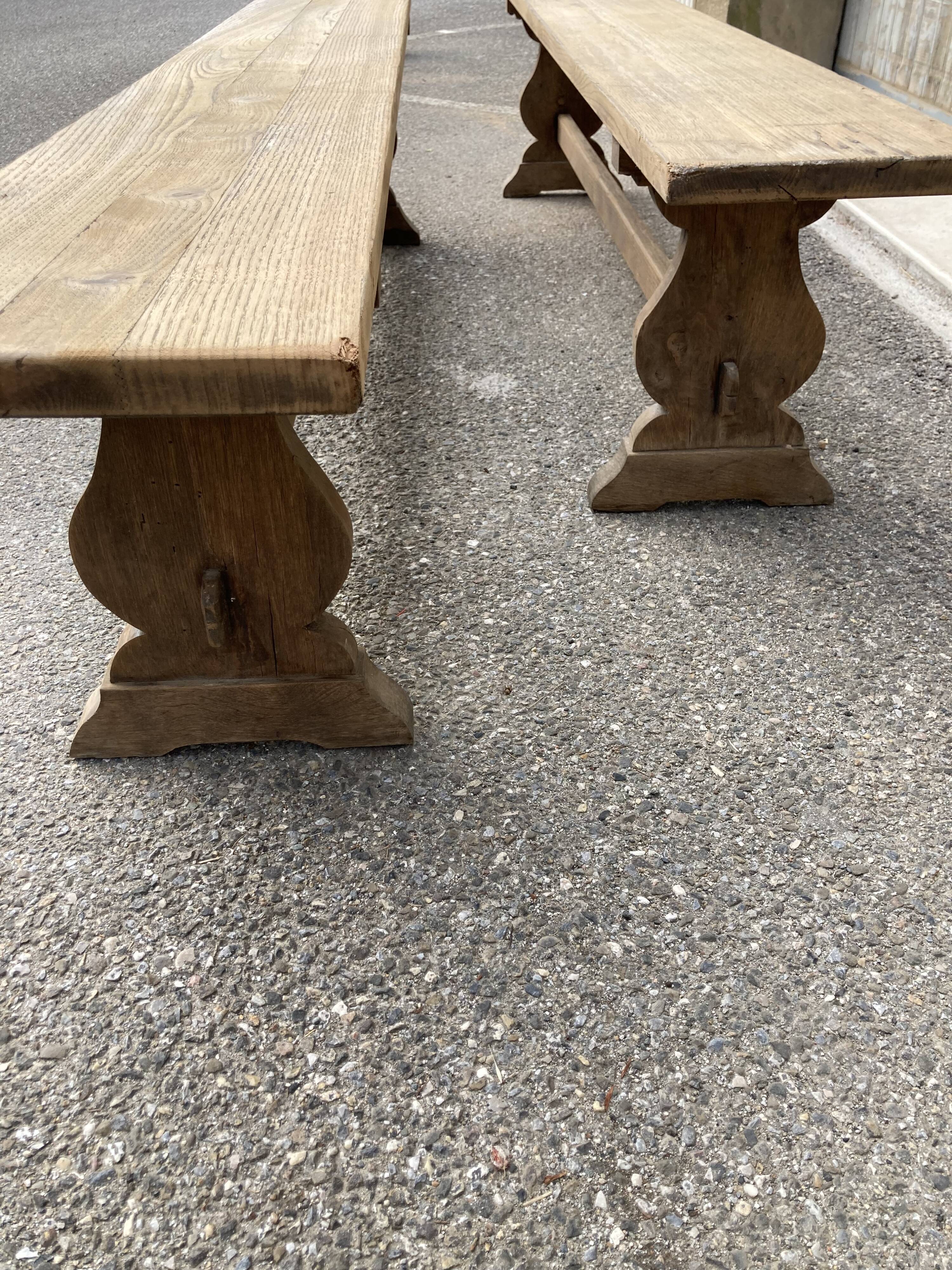 Pair of oak benches