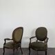 Pair of Louis XV style armchairs in mahogany