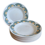 Lot of 8 Givors plates in antique earthenware.