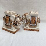 Pair of ceramic elephant ashtrays dimensions: height -14cm- width -13.5cm-