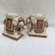 Pair of ceramic elephant ashtrays dimensions: height -14cm- width -13.5cm-