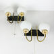 Mid-century Brass and Opaline Sconce, set of 2