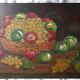 Fruit basket painting with apples and grapes signed Blanloeil.