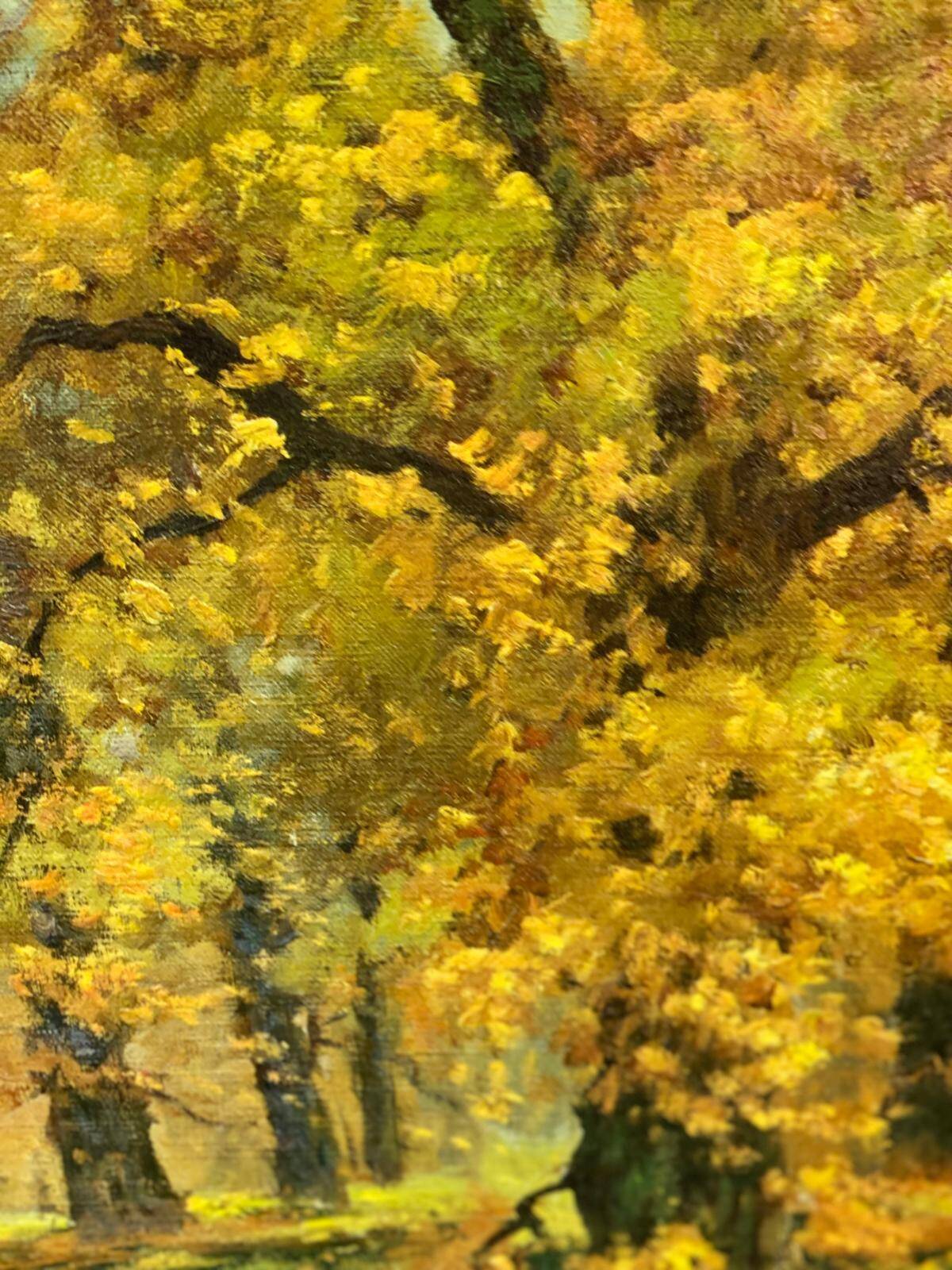 Robert Wood oil painting on canvas forest undergrowth 100x70cm