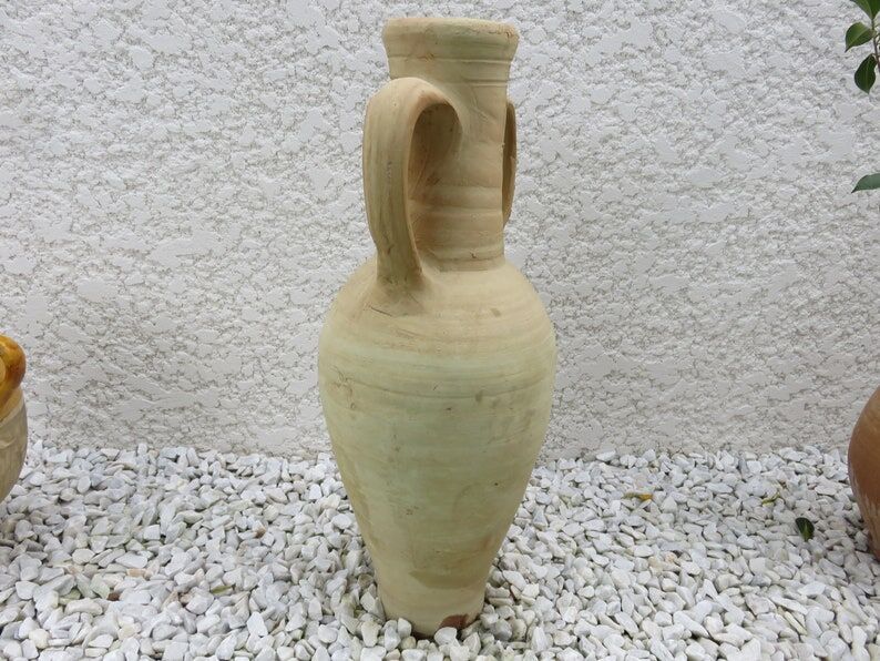 Terracotta potiche with handles 60s