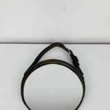 Miroir cerclage cuir artisanal